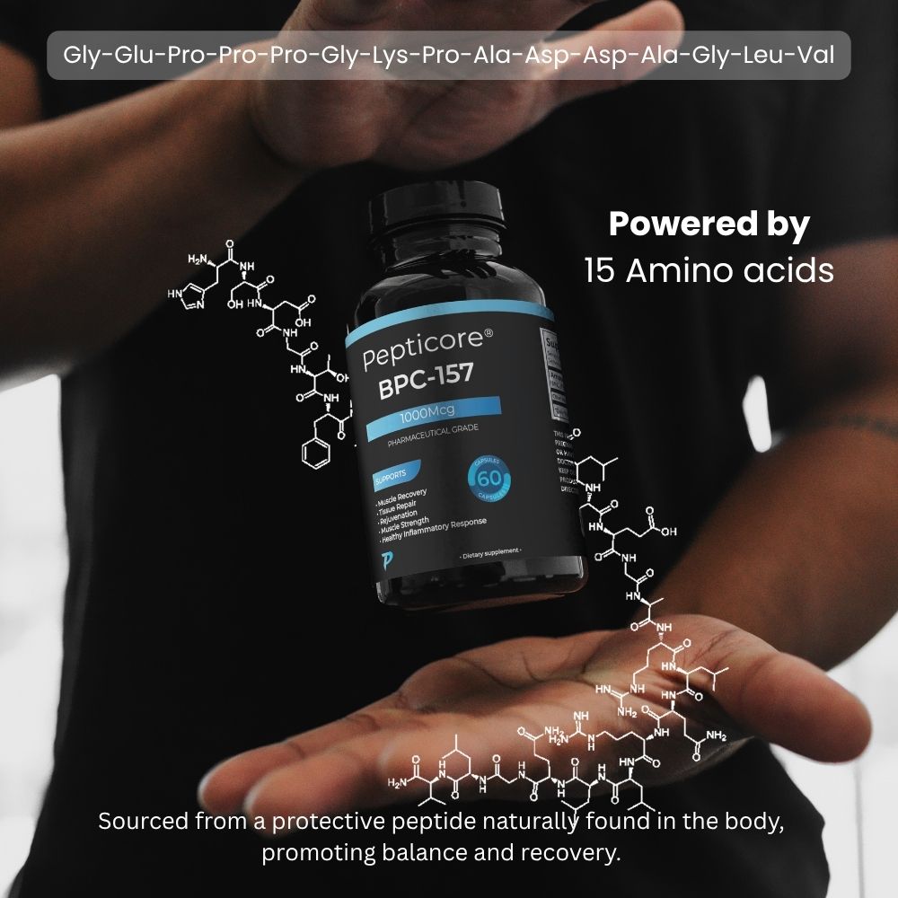 Pepticore BPC-157 Oral Peptide – 99.9% Pure Wellness Support Supplement | 60 Capsules